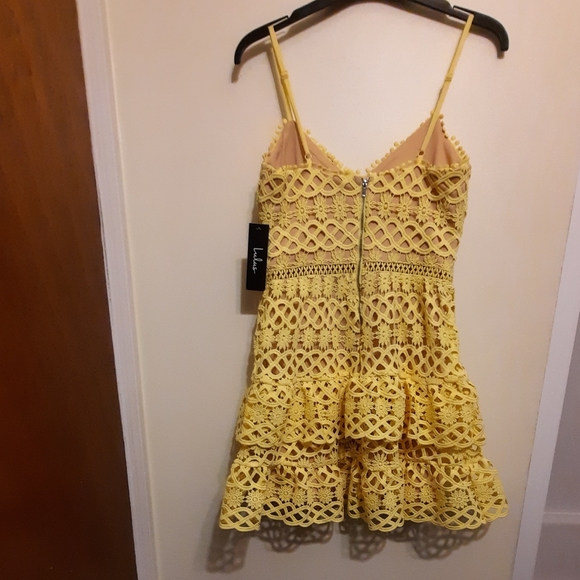 Lulus Beauty and Lace Yellow Crochet Lace Mini Dress - Picture 12 of 16